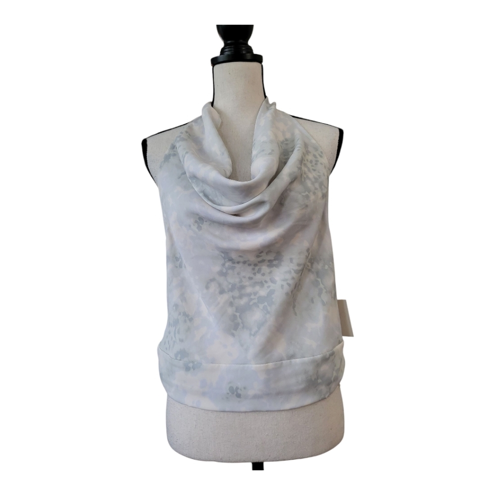 💕Open Edit Elegant‎ Gray Cowl Neck Halter Top Womens Size XL New